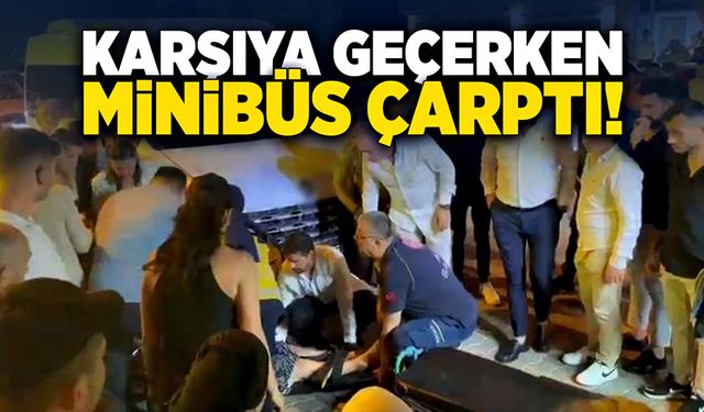 Yabancı uyruklu kadına minibüs çarptı!