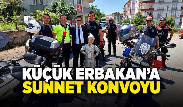 Yunus polislerinden Küçük Erbakan’a sünnet konvoyu