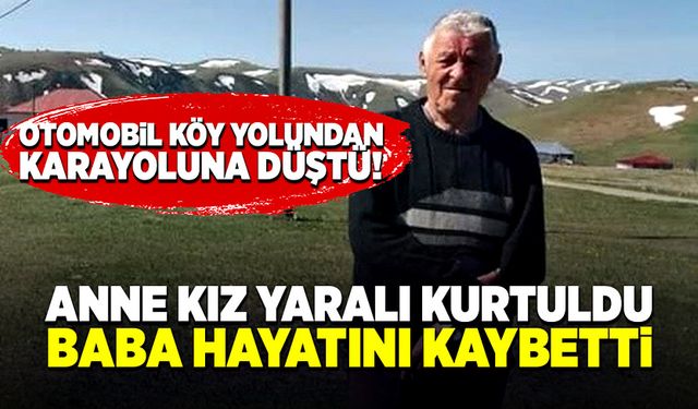 Köy yolundan yamaçtan yuvarlanarak karayoluna düştü! 1 ölü