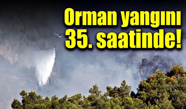 Orman yangınına müdahale çalışmaları 35. saatinde sürüyor