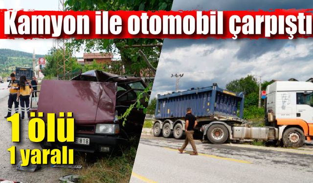 Kastamonu'da otomobil kamyona çarpıp şarampole savruldu; 1 ölü, 1 yaralı