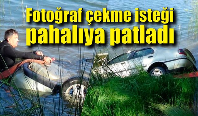 Fotoğraf çekme isteği pahalıya patladı; Otomobili Abant Gölü’ne uçtu