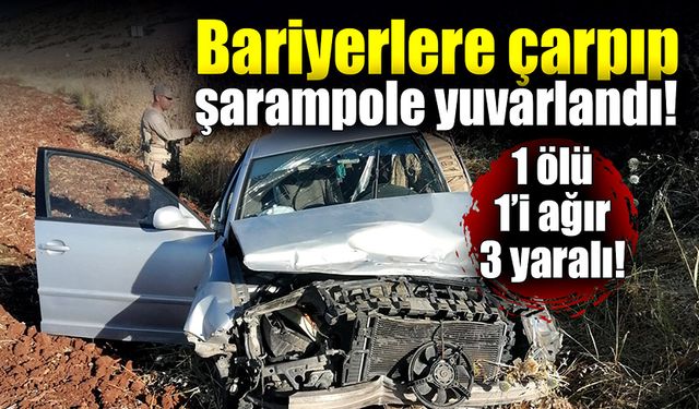 Bariyerlere çarpıp şarampole yuvarlandı! 1’i ağır 3 yaralı