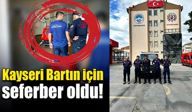 5 personel ve 35 adet araç gereç Bartın için seferber