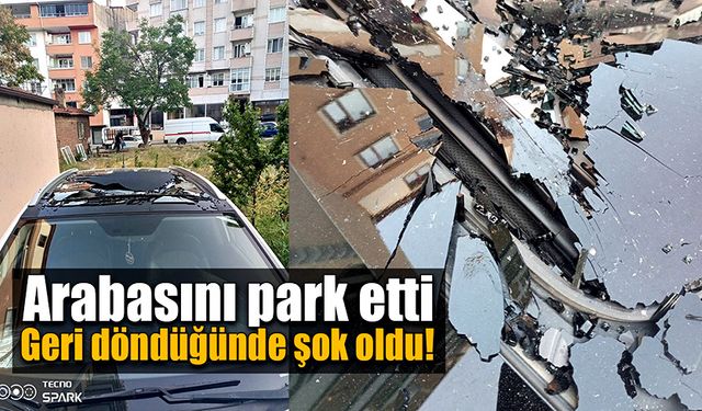 Arabasını park edip geri döndüğünde şok oldu!