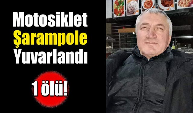 Kontrolden çıkan motosiklet şarampole yuvarlandı!