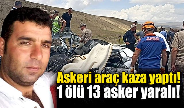 Askeri araçla otomobil çarpıştı! 1 ölü 13 yaralı!