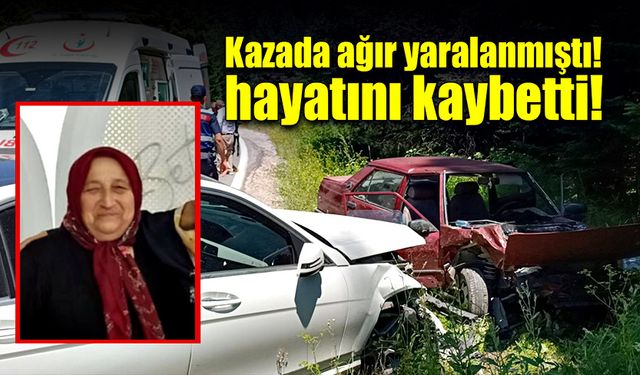 Kazada ağır yaralanan kadın hastanede hayatını kaybetti!