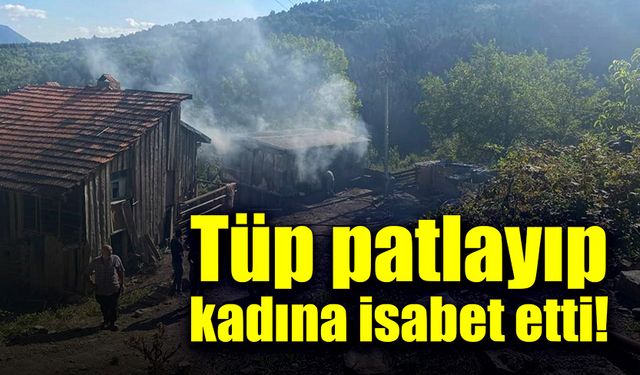 Patlayan tüp kadına isabet etti!