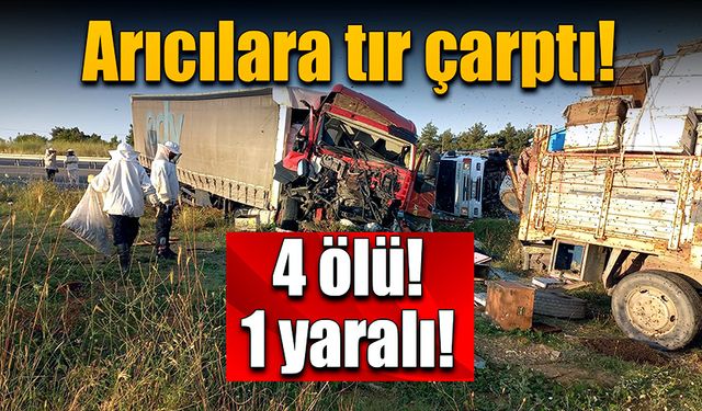 Arıcılara lastik tamiri esnasında tır çarptı! 4 ölü, 1 yaralı!