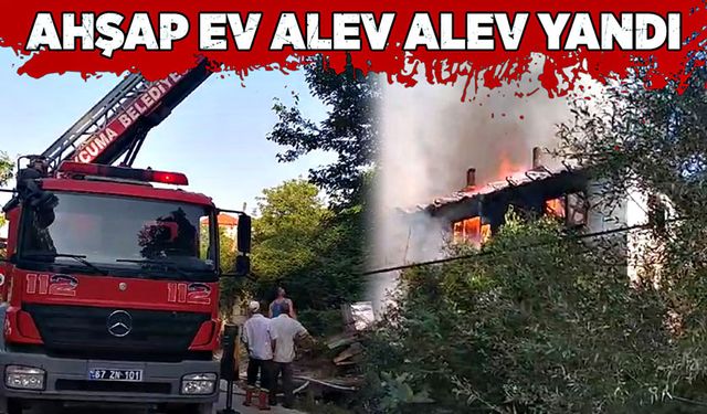 Ahşap ev alev alev yandı!