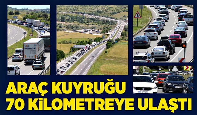 Karabük'te, araç kuyruğu 70 kilometreye ulaştı