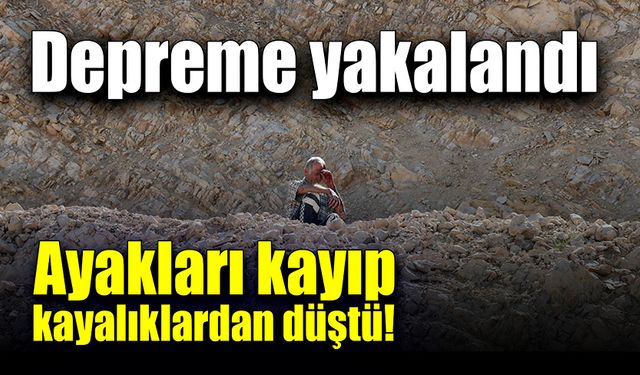 Yaşlı adam ayakları kayıp kayalıklardan düştü!