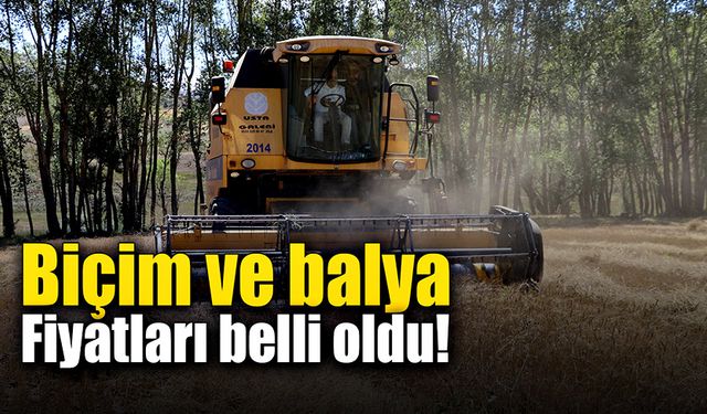 Buğday ve arpaların biçim ve balya fiyatları belli oldu