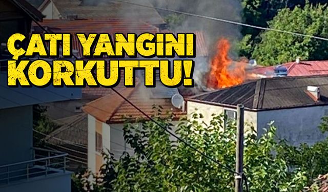 Çatı yangını korkuttu!