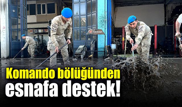 Askerler işletmelerin temizlenmesine yardım etti!