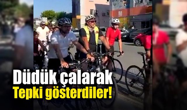 Düdük çalarak tepkilerini gösterdiler!