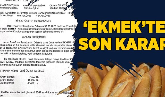 ‘Ekmek’te son karar