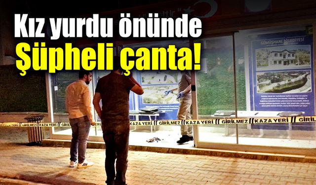 Kız yurdu önünde şüpheli çanta!