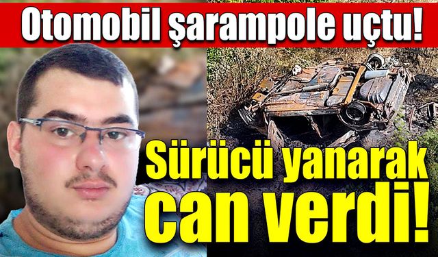 Otomobil şarampole uçtu! Sürücü yanarak can verdi!