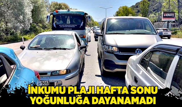 İnkumu plajı hafta sonu yoğunluğa dayanamadı