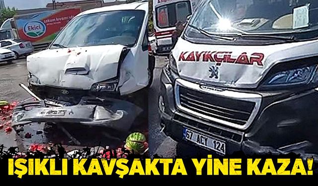 Işıklı kavşakta kazalar durmuyor!