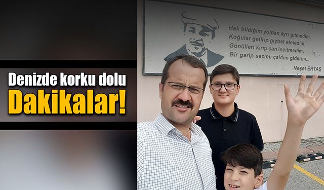 Denizde korku dolu dakikalar!