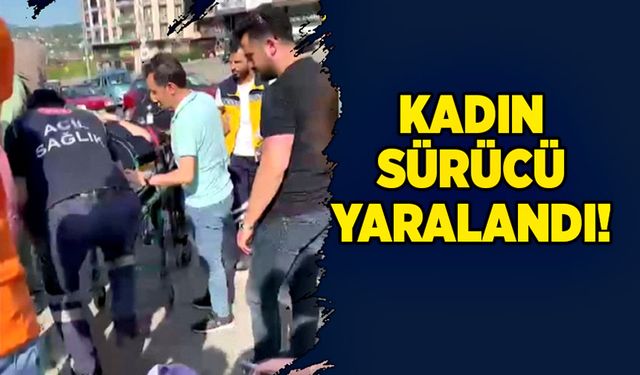 Kadın sürücü yaralandı!