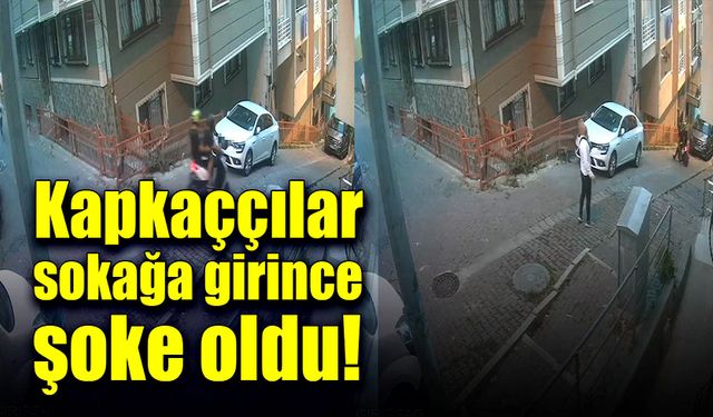 Kapkaççılar sokağa girince hayatının şokunu yaşadılar!