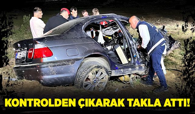 Kontrolden çıkarak takla attı!