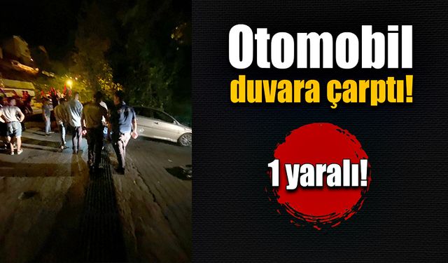 Otomobil kontrolden çıktı, duvara çarptı!