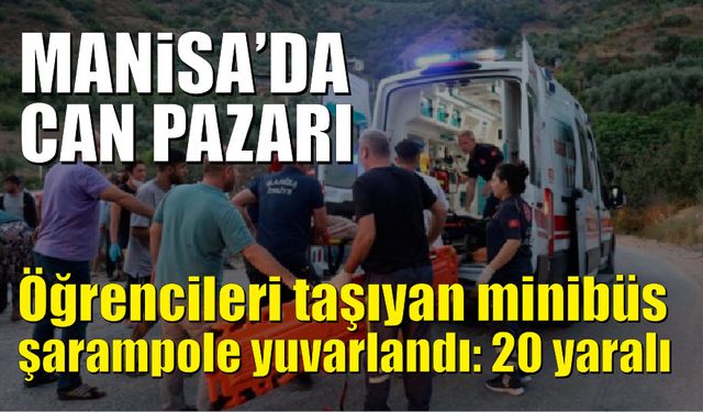 Öğrencileri taşıyan minibüs şarampole yuvarlandı