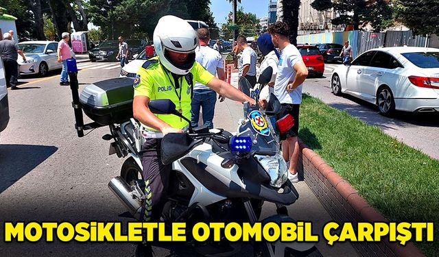 Motosikletle otomobil çarpıştı