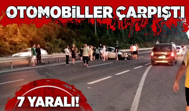 Otomobiller çarpıştı: 7 yaralı