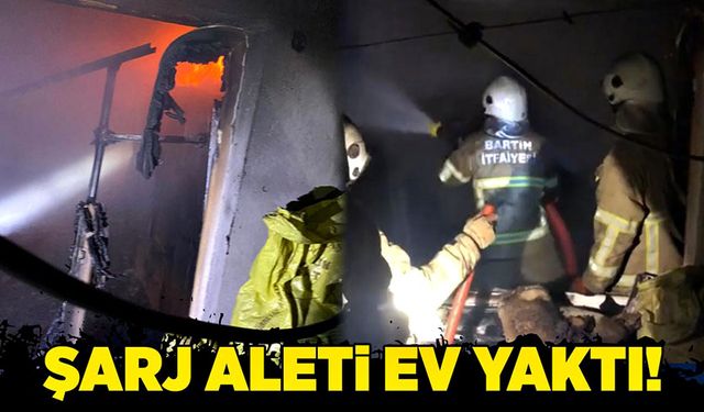 Şarj aleti ev yaktı!