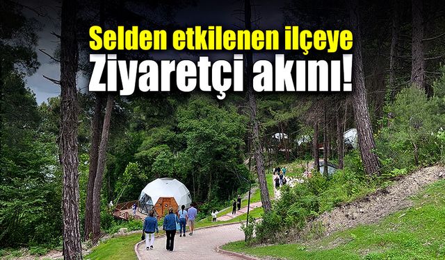 Selden etkilenen ilçeye ziyaretçi akını!