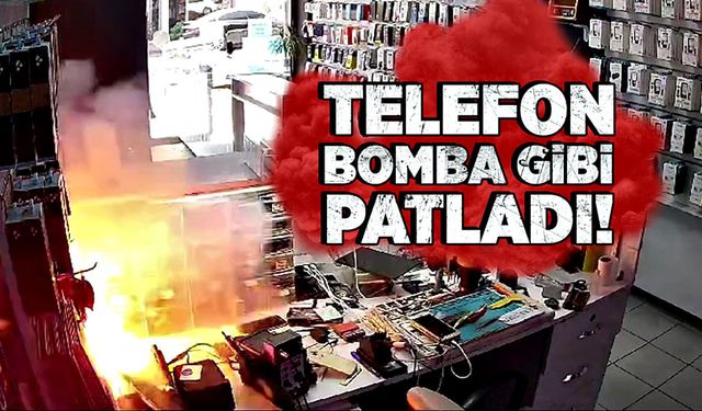 Telefon bomba gibi patladı!