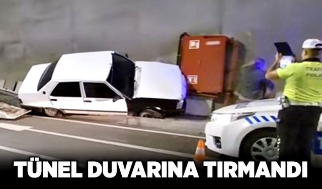 Tünel duvarına tırmandı