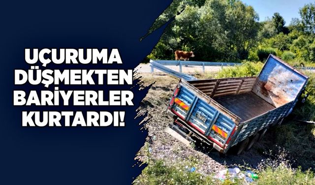 Uçuruma düşmekten bariyerler kurtardı!