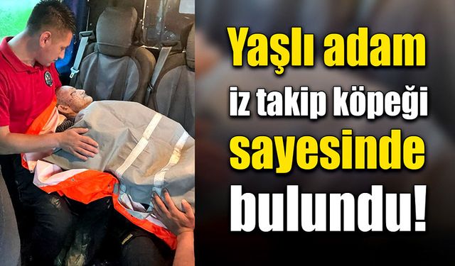 Kaybolan yaşlı adam iz takip köpeği sayesinde bulundu!