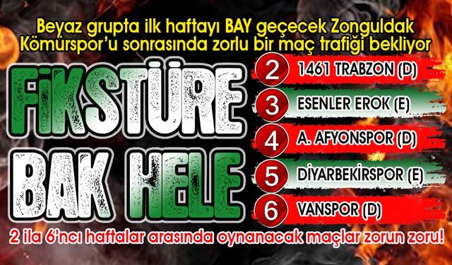 İlk 6 hafta ateşten gömlek! Zonguldak Kömürspor bu maçlardan kaç puan çıkarır?