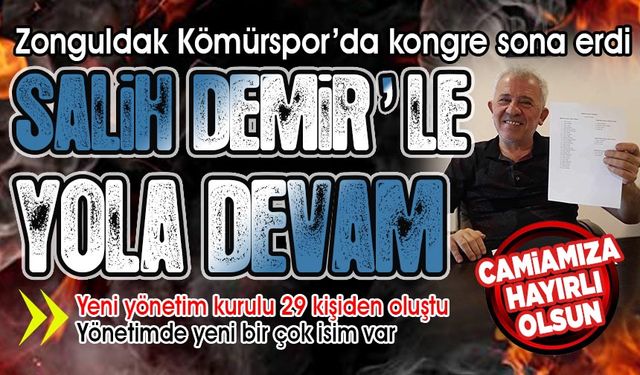 Zonguldak Kömürspor’da kongre yapıldı...  Salih Demir yeniden başkan