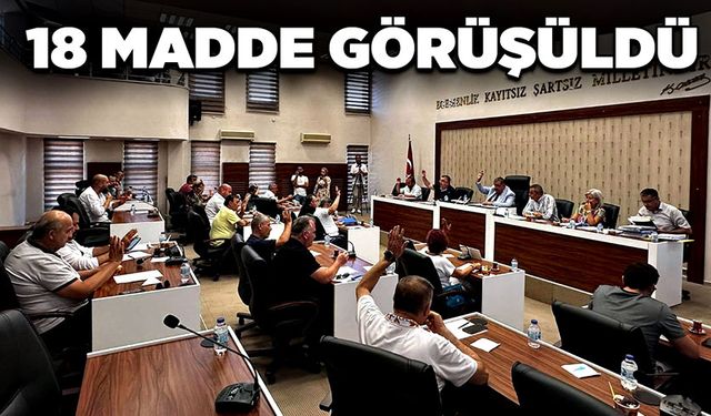 18 madde görüşüldü