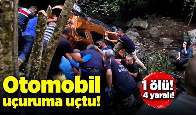 Otomobil uçuruma yuvarlandı! 1 ölü, 4 yaralı!