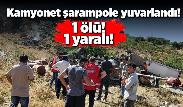 Kamyonet şarampole yuvarlandı: 1 ölü, 1 yaralı