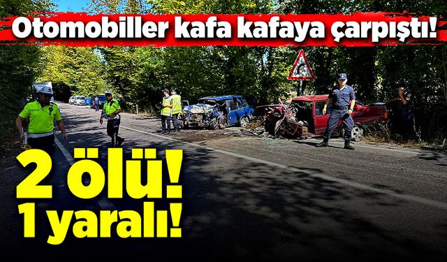 Bartın-Karabük Karayolu'nda otomobiller kafa kafaya çarpıştı! 2 ölü! 1 yaralı!