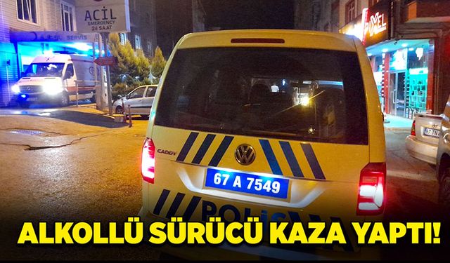 Alkollü sürücü kaza yaptı!