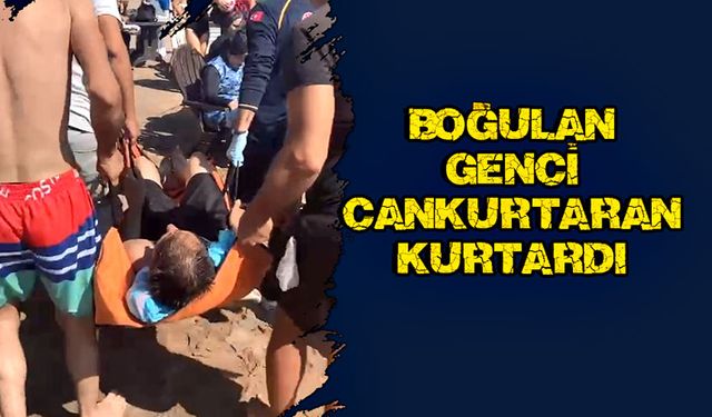 Boğulan genci cankurtaran kurtardı