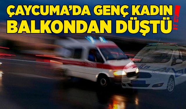 Genç kadın balkondan düştü!