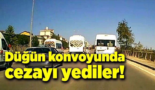 Düğün konvoyunda cezayı yediler!